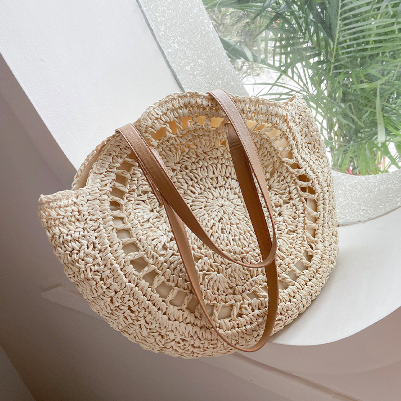 Luxury Beach Bags Ysl - Sacs ronds d'été en paille pour