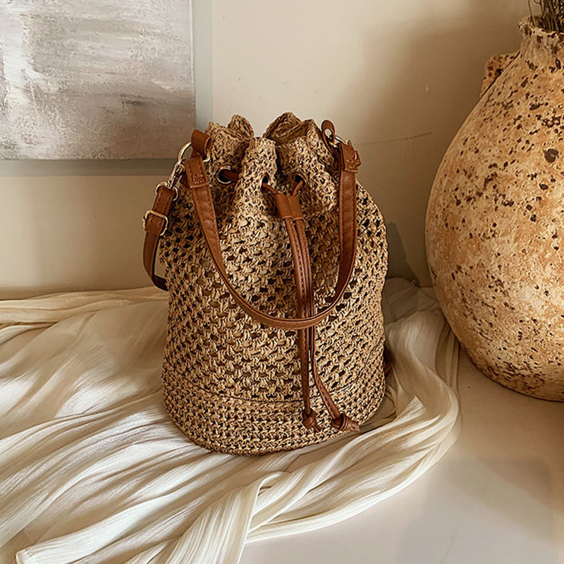 Luxury Beach Bags Ysl - Sac à Bandoulière en Paille pour