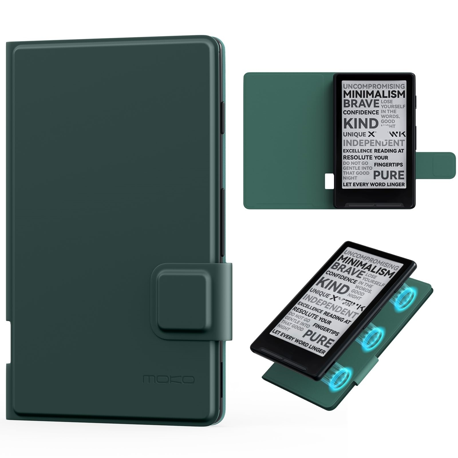 Briefcase Leather Slim - Étui magnétique MoKo pour liseuse électronique