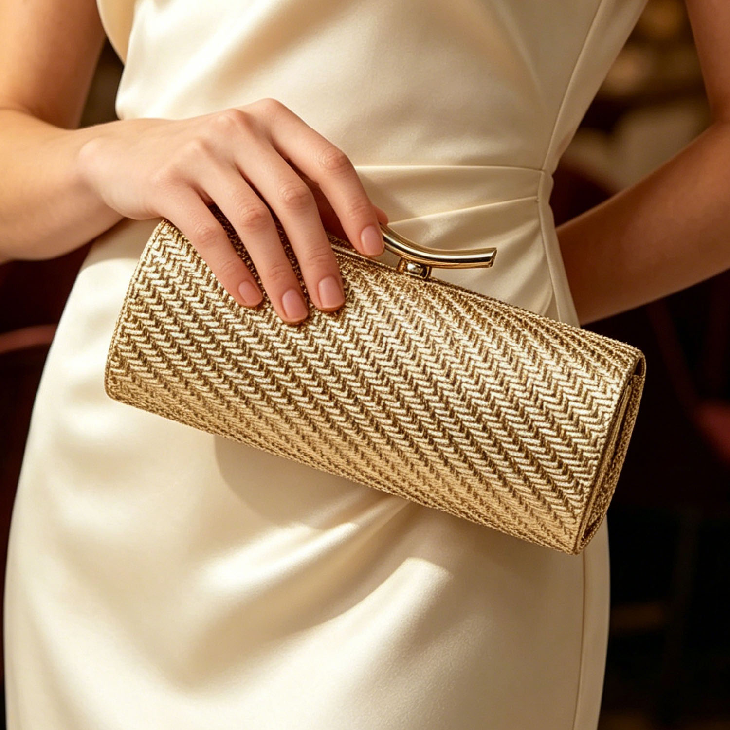 Sac de soirée cylindrique tiss - Luxury Bags Reseller avis et prix